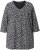 Ulla Popken Snowflake Print 3/4 Sleeve Tee Black - Тениски - 