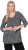 Ulla Popken Snowflake Print 3/4 Sleeve Tee Black - Тениски - 