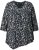 Ulla Popken Ribbon Print 3/4 Sleeve Asymmetric Tee Black - Печатни тениски за жени - 