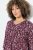 Ulla Popken Ribbon Print 3/4 Sleeve Asymmetric Tee Plum - Печатни тениски за жени - Дамски тениски с щампи