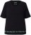 Ulla Popken Classic Fit Half-Sleeve Crew Neck T-shirt With Hem Inscription Black - Печатни тениски за жени - 