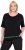 Ulla Popken Classic Fit Half-Sleeve Crew Neck T-shirt With Hem Inscription Black - Печатни тениски за жени - 