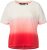 Ulla Popken Dip Dyed Short Sleeve Logo Tee Off-White - Печатни тениски за жени - 