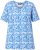 Ulla Popken Coral Reef Printed Short Sleeve V-Neck Tee Teal Blue - Печатни тениски за жени - 