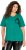 Ulla Popken Embroidered Face Motif Short Sleeve V-Neck Tee Emerald Green - Печатни тениски за жени - 