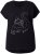 Ulla Popken Metallic Animal Cap Sleeve Graphic Tee Black - Печатни тениски за жени - 