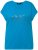 Ulla Popken Metallic Animal Cap Sleeve Graphic Tee Sapphire Blue - Печатни тениски за жени - 