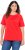 Ulla Popken TRUE Lettering Short Sleeve Tee Neon Red - Печатни тениски за жени - 