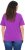 Ulla Popken TRUE Lettering Short Sleeve Tee Purple - Печатни тениски за жени - 