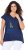 Ulla Popken Half-Sleeve A-line V-Neck Boat Pattern T-Shirt Ink Blue - Печатни тениски за жени - 