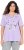Ulla Popken Metallic Feather Short Sleeve Graphic Tee Lavender - Печатни тениски за жени - 