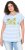 Ulla Popken Striped Short Sleeve Citrus Graphic Tee Light Blue - Печатни тениски за жени - 