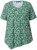 Ulla Popken Floral Pointed Hem Short Sleeve Tee Green - Печатни тениски за жени - 