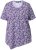 Ulla Popken Floral Pointed Hem Short Sleeve Tee Purple - Печатни тениски за жени - 