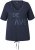 Ulla Popken Ride The Wave Short Sleeve V-Neck Graphic Tee Navy Blue - Печатни тениски за жени - 