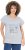 Ulla Popken Long Beach Lettering Cap Sleeve Tee Light Grey Melange - Печатни тениски за жени - 
