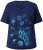 Ulla Popken Marine Print Short Sleeve Tee Ink Blue - Печатни тениски за жени - 