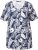 Ulla Popken Feather Print Short Sleeve V-Neck Tee Ink Blue - Печатни тениски за жени - 