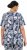 Ulla Popken Feather Print Short Sleeve V-Neck Tee Ink Blue - Печатни тениски за жени - 