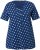 Ulla Popken Tile Print Short Sleeve Pleated Tee Dark Blue - Печатни тениски за жени - 