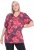 Ulla Popken Quick Drying Flower Print Short Sleeve Tee Dark Cherry - Печатни тениски за жени - 