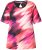 Ulla Popken Cutout Abstract Print Short Sleeve Tee Hibiscus Red - Печатни тениски за жени - 