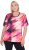 Ulla Popken Cutout Abstract Print Short Sleeve Tee Hibiscus Red - Печатни тениски за жени - 