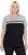 Ulla Popken Nostalgic Escape Performance T-Shirt Black - Печатни тениски за жени - 