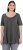 Ulla Popken Essential Front Pleat Tee Graphite Grey - Тениски - 