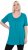 Ulla Popken Essential Front Pleat Tee Teal - Тениски - 