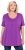 Ulla Popken Essential Front Pleat Tee Purple - Тениски - 
