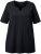 Ulla Popken Essential Notch Neck Stretch Tee Black - Тениски - 