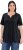 Ulla Popken Essential Notch Neck Stretch Tee Black - Тениски - 