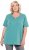 Ulla Popken Essential Notch Neck Stretch Tee Pale Green - Тениски - 