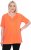 Ulla Popken Essential Notch Neck Stretch Tee Coral Pink - Тениски - 