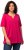Ulla Popken Essential Notch Neck Stretch Tee Magenta Pink - Тениски - 