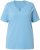 Ulla Popken Essential Notch Neck Stretch Tee Light Teal - Тениски - 
