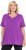 Ulla Popken Essential Notch Neck Stretch Tee Purple - Тениски - 