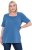 Ulla Popken Essential Square Neck Stretch Tee Denim Blue - Тениски - 