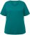 Ulla Popken Double Layer Rounded V-Neck Slim Fit Tee Dark Emerald - Тениски - 