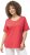 Ulla Popken Double Layer Rounded V-Neck Slim Fit Tee Dark Coral - Тениски - 