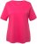 Ulla Popken Double Layer Rounded V-Neck Slim Fit Tee Dark Pink - Тениски - 