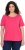 Ulla Popken Double Layer Rounded V-Neck Slim Fit Tee Dark Pink - Тениски - 