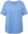 Ulla Popken Double Layer Rounded V-Neck Slim Fit Tee Cloud Blue - Тениски - 
