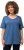 Ulla Popken Double Layer Rounded V-Neck Slim Fit Tee Denim Blue - Тениски - 
