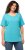 Ulla Popken Double Layer Rounded V-Neck Slim Fit Tee Deep Aqua - Тениски - 