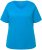 Ulla Popken Double Layer Rounded V-Neck Slim Fit Tee Sapphire Blue - Тениски - 