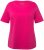Ulla Popken Double Layer Rounded V-Neck Slim Fit Tee Fuchsia Pink - Тениски - 