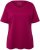 Ulla Popken Double Layer Rounded V-Neck Slim Fit Tee Magnolia Red - Тениски - 
