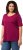 Ulla Popken Double Layer Rounded V-Neck Slim Fit Tee Magnolia Red - Тениски - 
